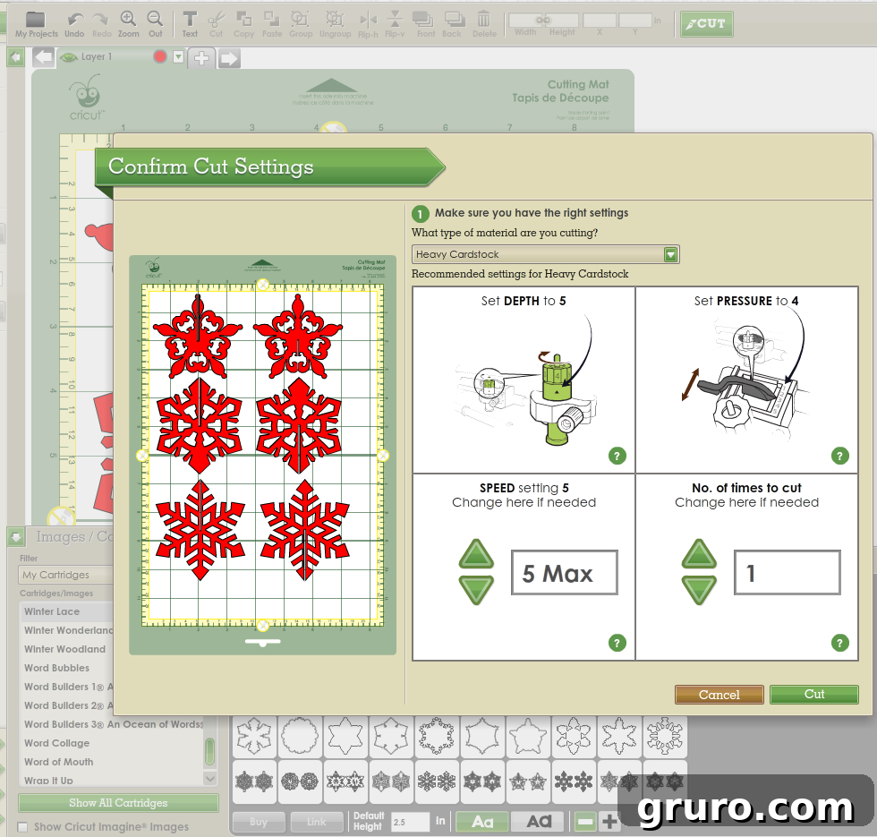 Designing Snowflake Die-Cut Ornaments in Cricut Craft Room