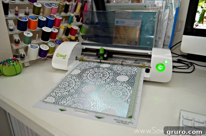 Arranging Die-Cut Snowflakes in Cricut Craft Room
