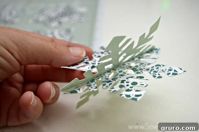 Preparing Die-Cut Snowflakes for assembly