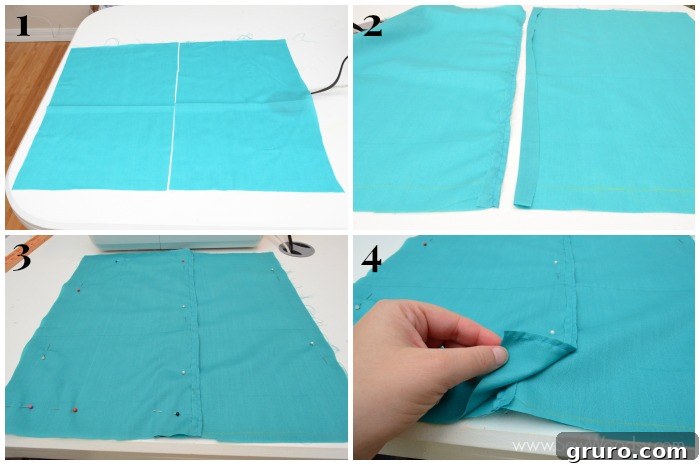 Pillow Sewing Steps 1 - Buck Silhouette Envelope Pillow Tutorial from SewWoodsy.com