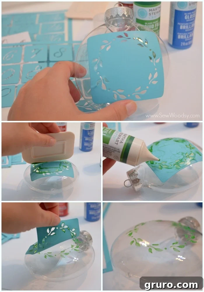 Glass Painted Monogram Ornament