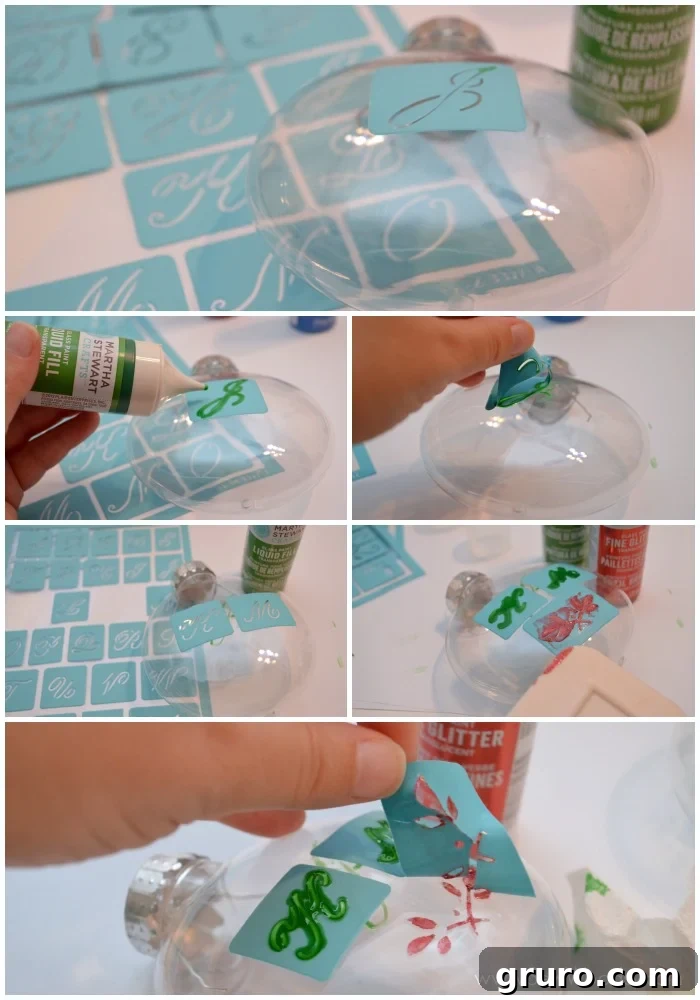Glass Painted Monogram Ornament