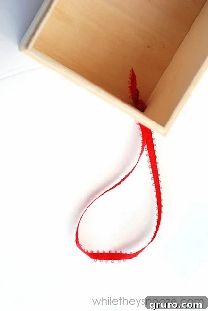 Close-up of the securely attached string hanger inside the Instagram Time Capsule Ornament.