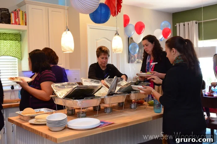 Chipotle catering spread for a baby shower