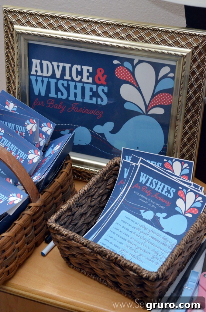 Advice and wishes for baby cards at a baby shower