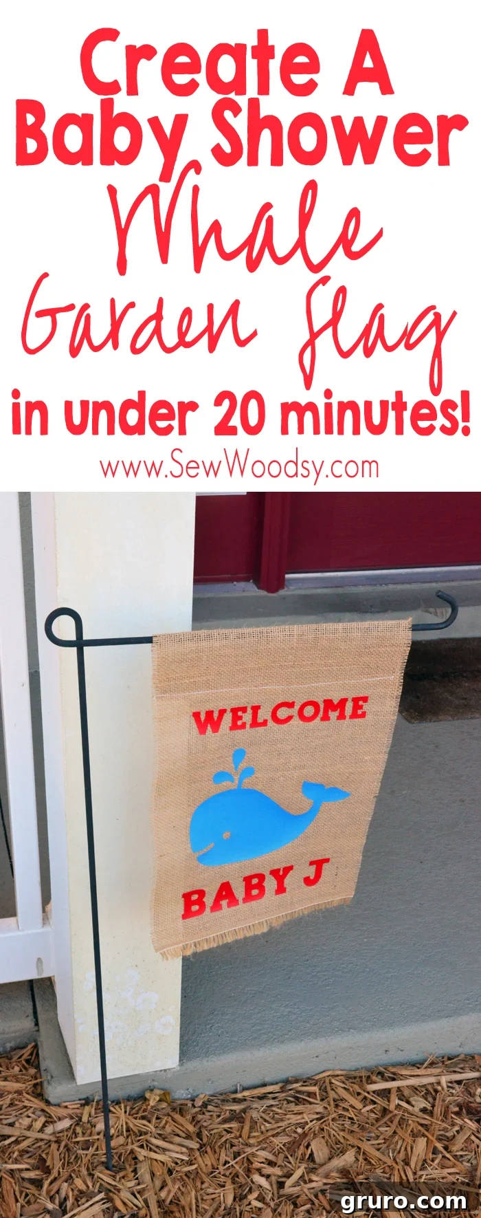 Baby Shower Whale Garden Flag: A Quick & Easy DIY Project