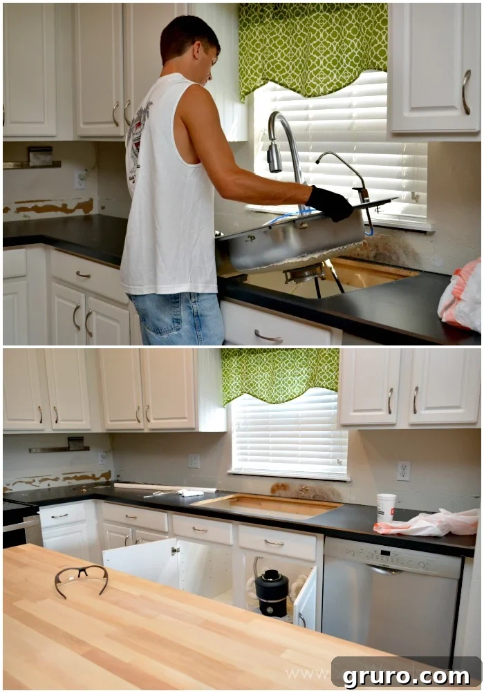 Removing kitchen sink from Formica countertop