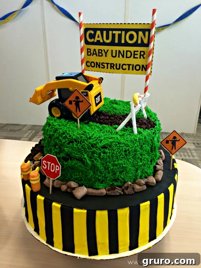 Baby Under Construction Cake - Edible Details