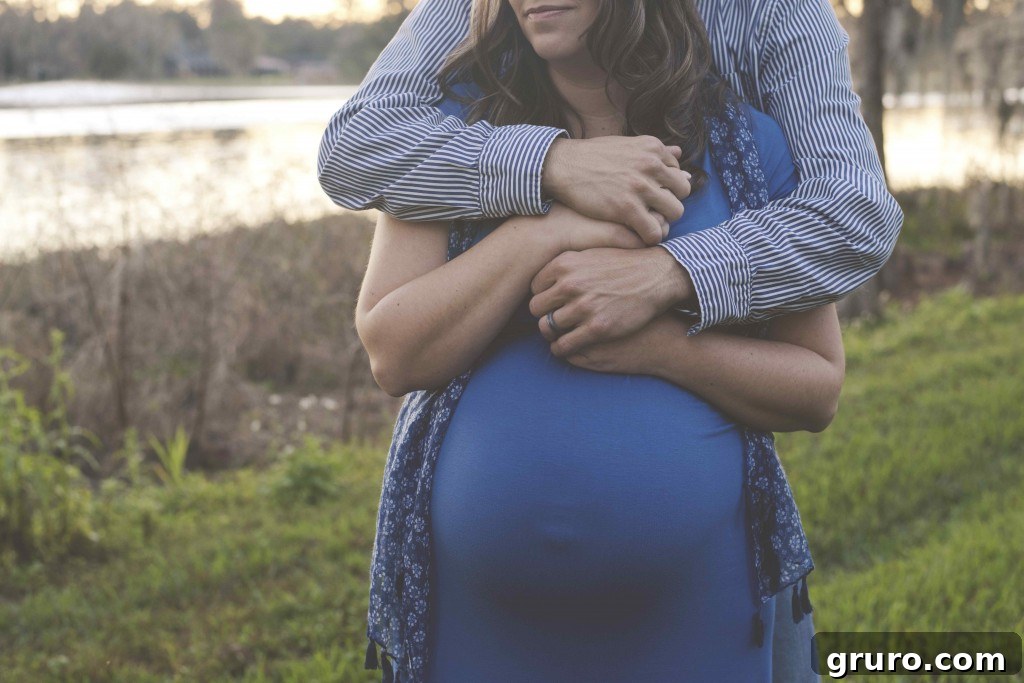 Artsy maternity portrait, capturing the silhouette and beauty of pregnancy
