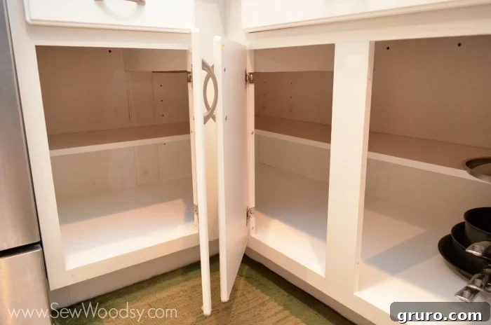 Expanded Corner Cabinet - Organized View