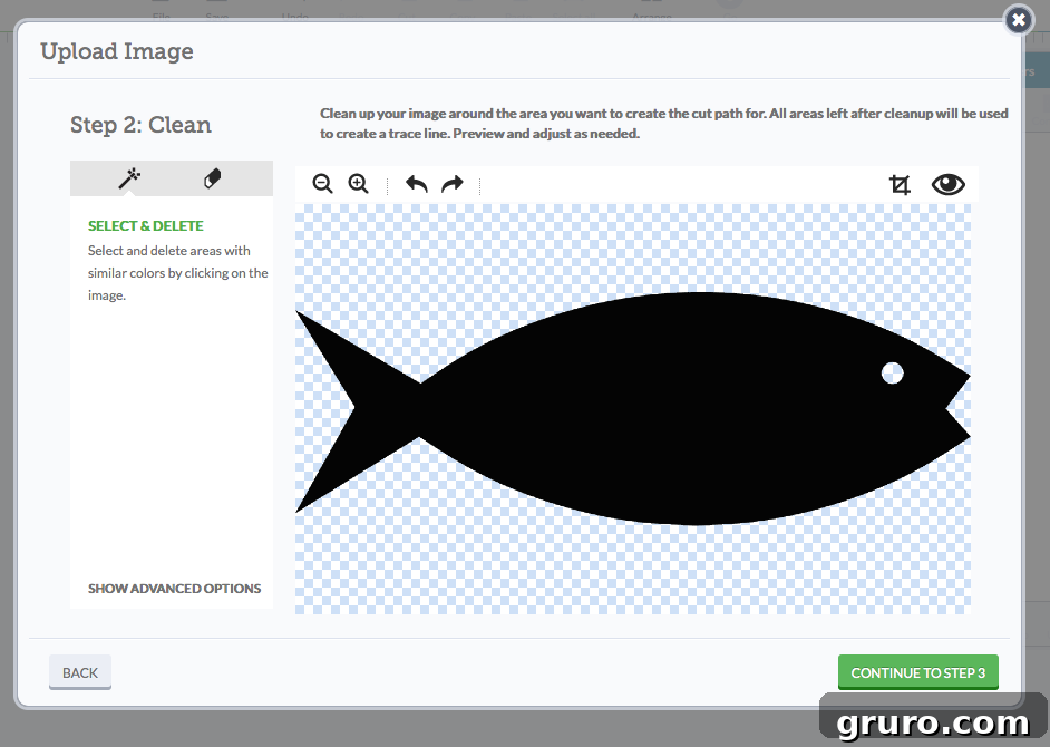 Cleaned up image in Cricut Design Space
