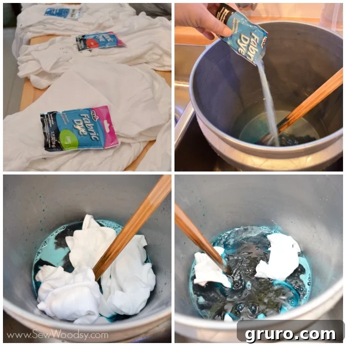 Baby Shower Onesie Station - Onesies being dyed various colors for a DIY activity