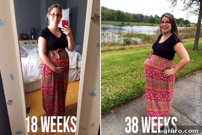 Maternity Maxi Dress: 18 Weeks vs. 38 Weeks Pregnancy Progression