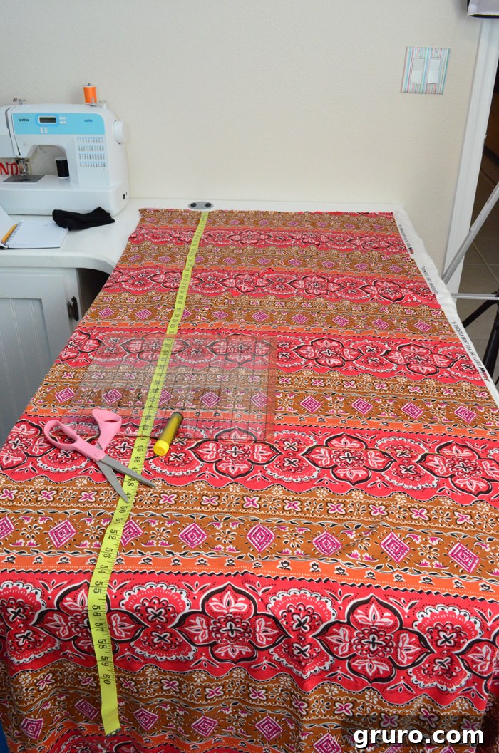 Measuring and Preparing Knit Fabric for DIY Maternity Dress