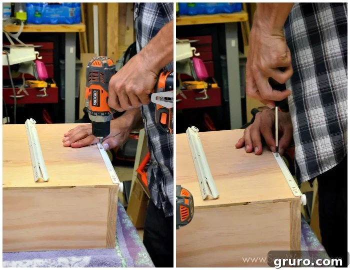 kendall dresser construction 12: Attaching Drawer Slides