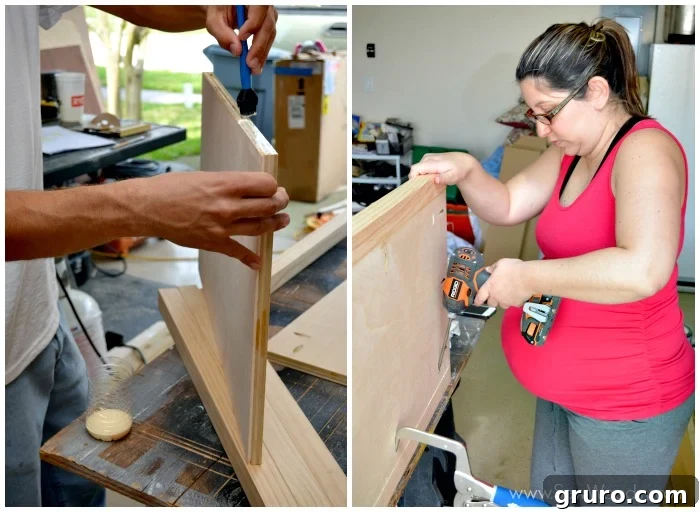 kendall Dresser Construction 2: Attaching Legs with Wood Glue