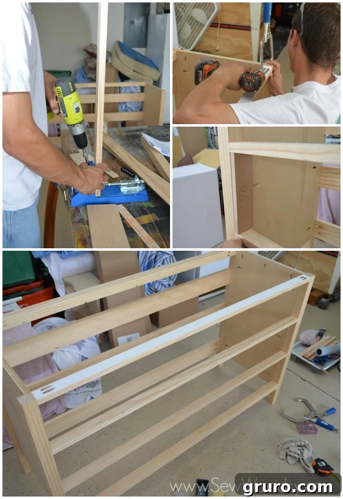 kendall dresser construction 4: Attaching Front Boards with Jig
