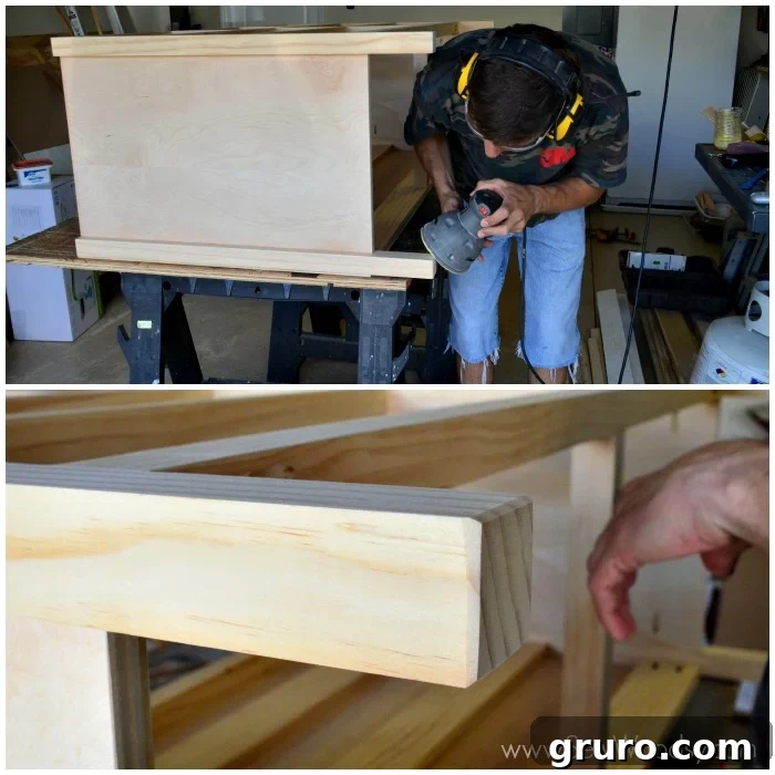 kendall dresser construction 7: Sanding the Dresser Frame