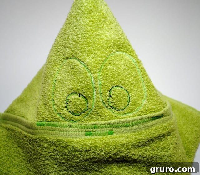 Puppy Dog Hooded Towel eyes placement