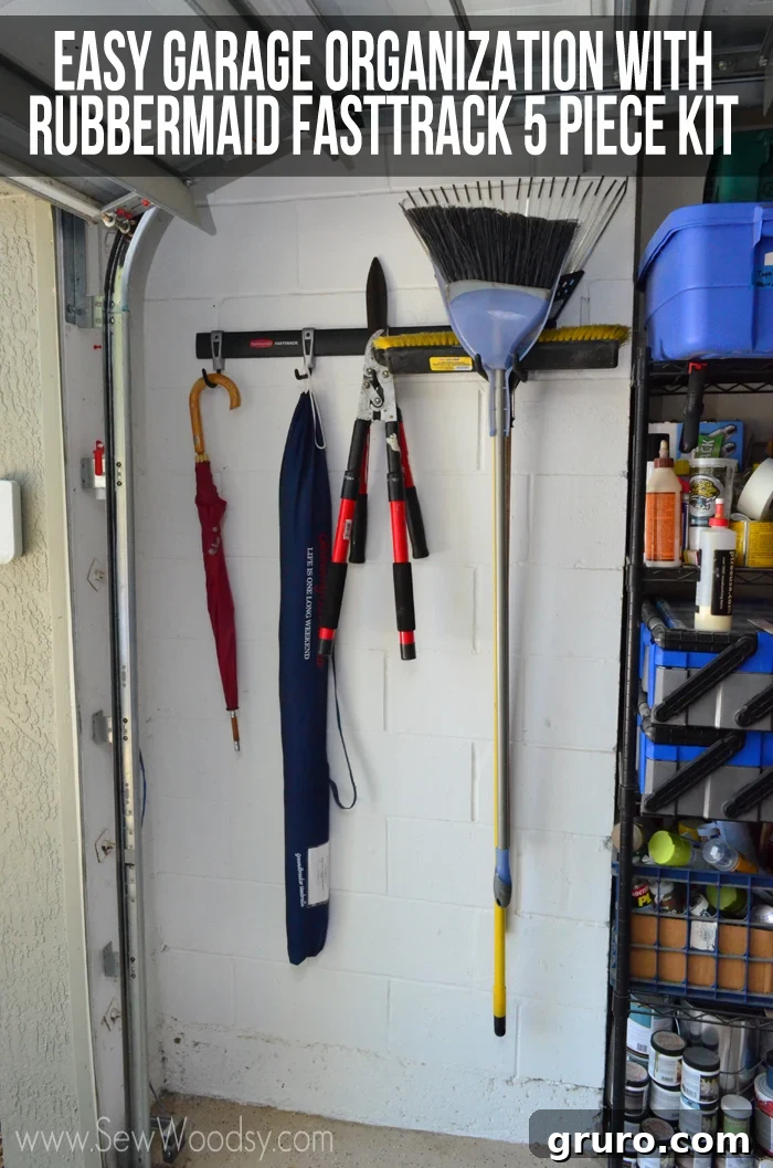 Transform your messy garage with the Rubbermaid FastTrack 5-Piece Organization Kit