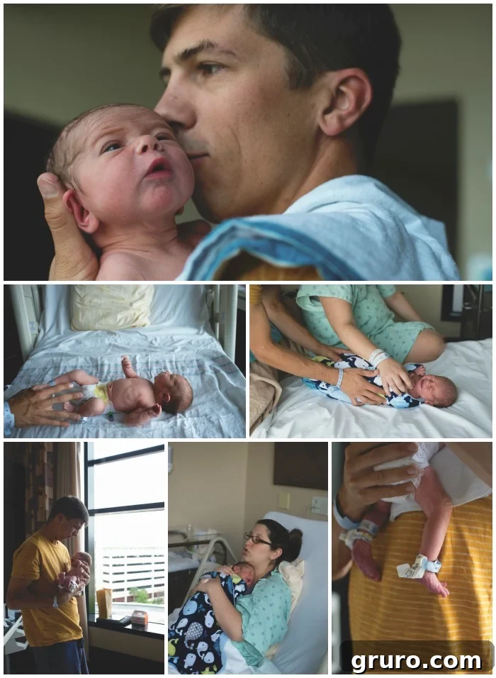 Close-up of baby Ryder's tiny feet and hands, showing the innocence of a newborn during a Fresh 48 photo shoot.