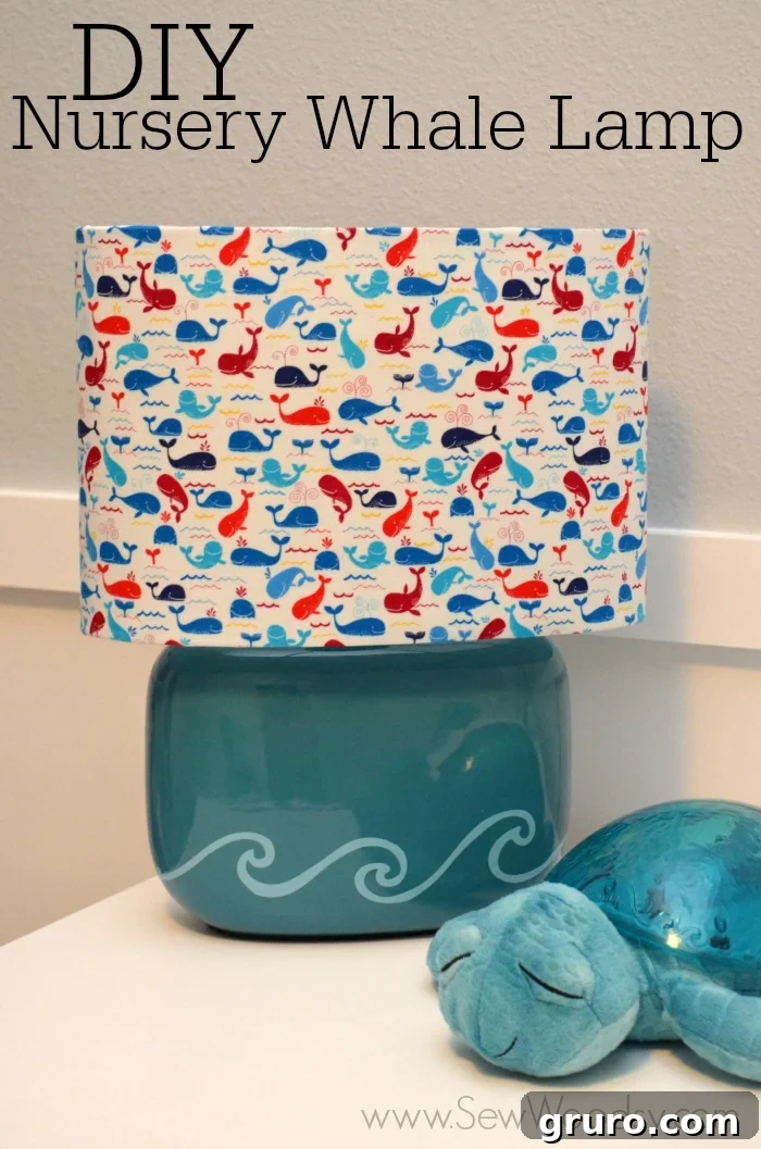 DIY Nursery Whale Lamp: A charming upcycled light for baby's room