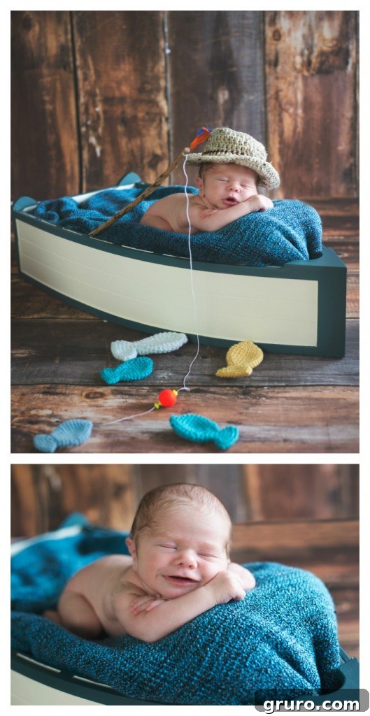 Ryder Tiny Miracles Captured 5 Personalized Newborn Photography: Fishing Theme for Dad