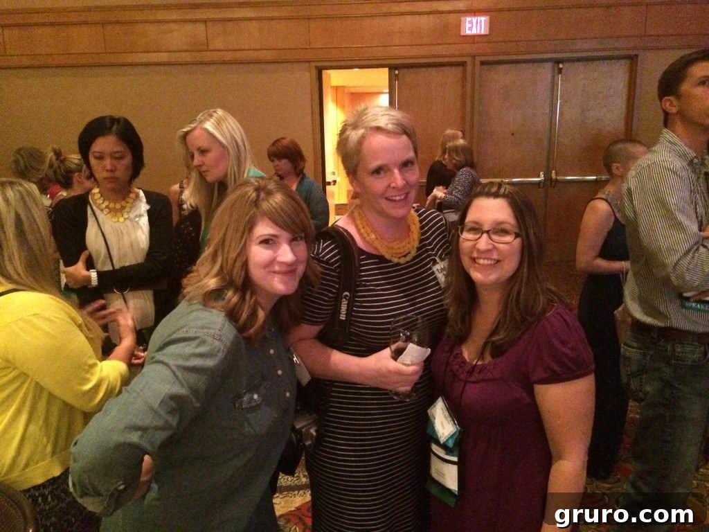 Author with Stacy from Not Just a Housewife and Randi from Dukes and Dutchess at the closing party.