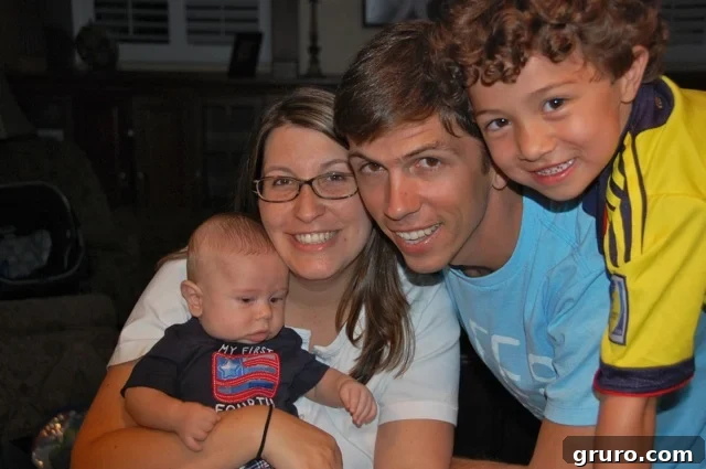 The Woodsy family celebrating Fourth of July with nephew Nicholas, creating new memories