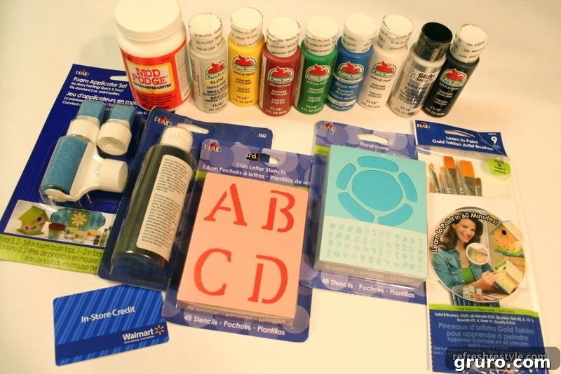 Assortment of Plaid craft products for Mod Podge projects