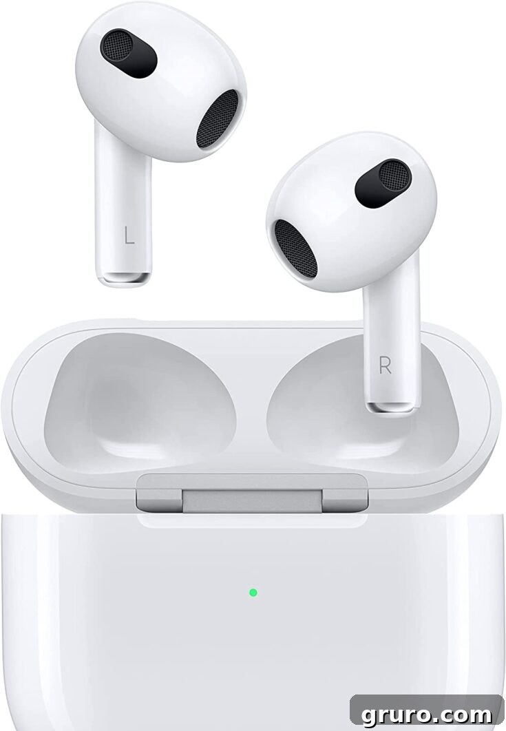 Apple AirPods in their charging case