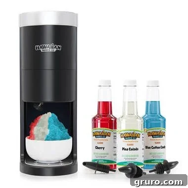 America's Family Favorite Shaved Ice Pack with various syrup flavors