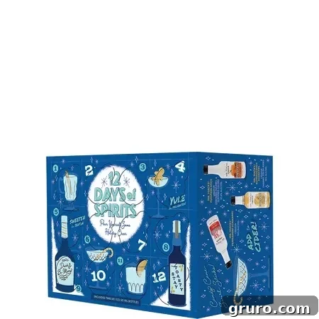 A 12-pack advent calendar style box of assorted spirits