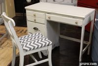 Yellow & Gray Chevron Desk Revival