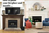 DIY Fireplace Makeover Painting Brick and Mantel