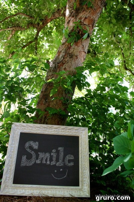 SMILE Picture Frame Decorative picture frame with 'SMILE' lettering, an upcycled home decor item
