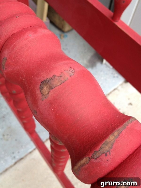 Tricycle Red milk paint applied to furniture