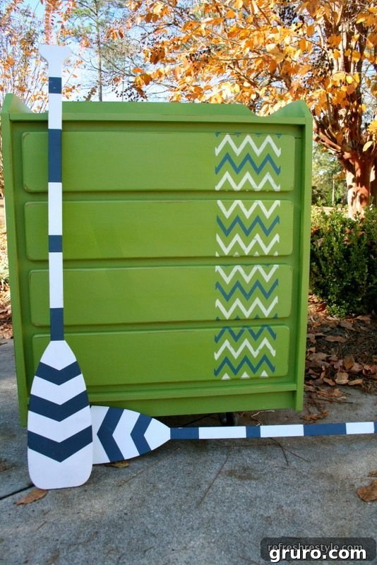 Apple Green dresser with a fresh coat of paint