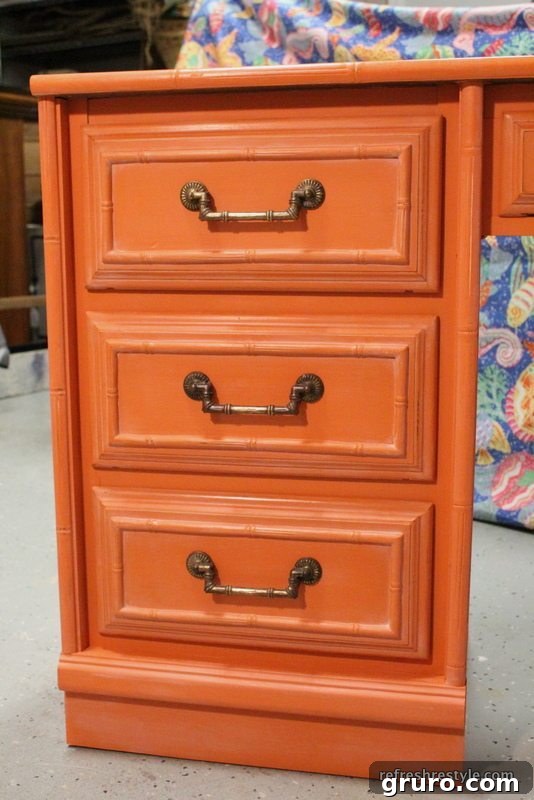 The Orange Crush Desk Revolution 2 Desk drawers in custom orange