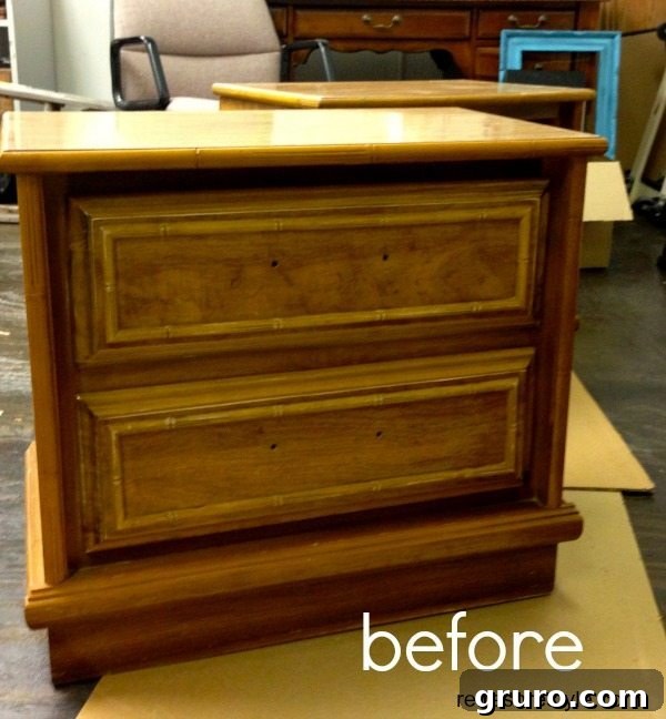 Bamboo Chic Furnishings 2 Faux Bamboo Furniture before makeover