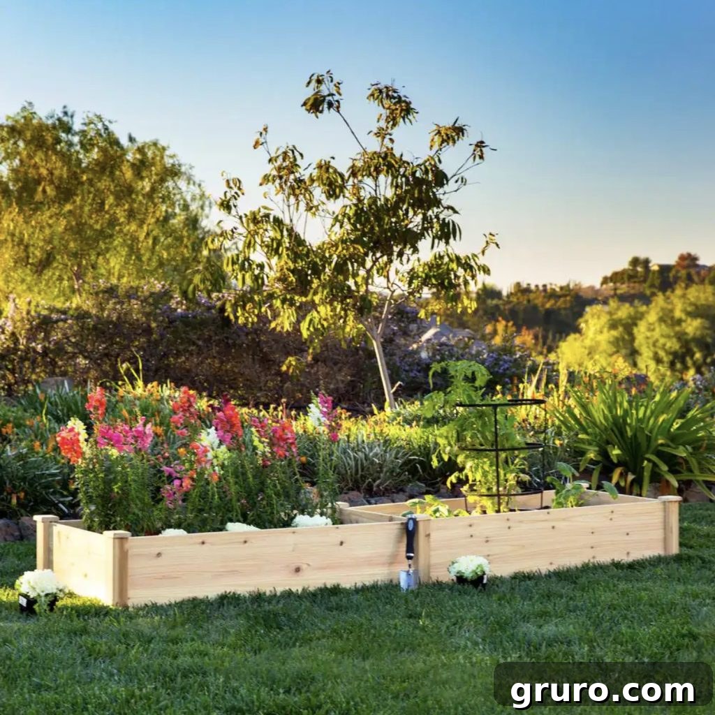 Elevated Garden Inspiration 2 Two-part rectangle wooden raised garden box