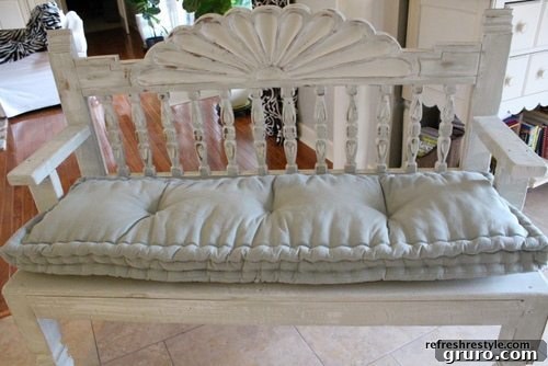 Elevated Garden Inspiration 5 Bench made from a headboard