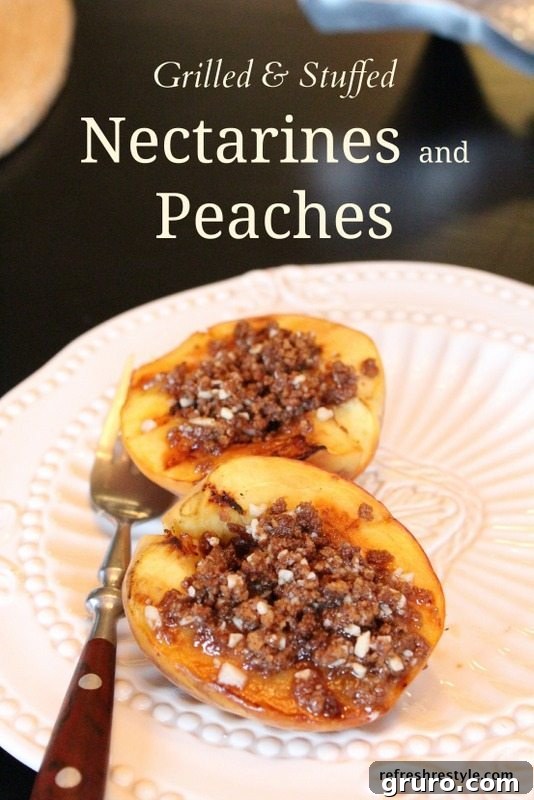 Grilled nectarines and peaches, a quick and delicious dessert perfect for outdoor dining.