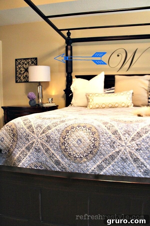 Master Bedroom with Dark Painted Walls