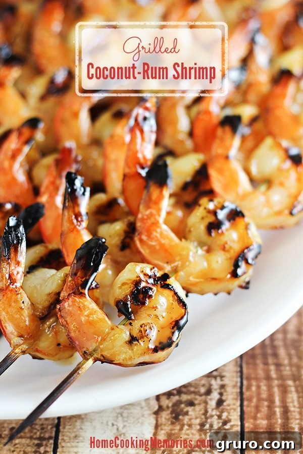 Easy 5 Ingredient Meals 2 Exotic Coconut Rum Grilled Shrimp, a delightful 5-ingredient seafood dish.