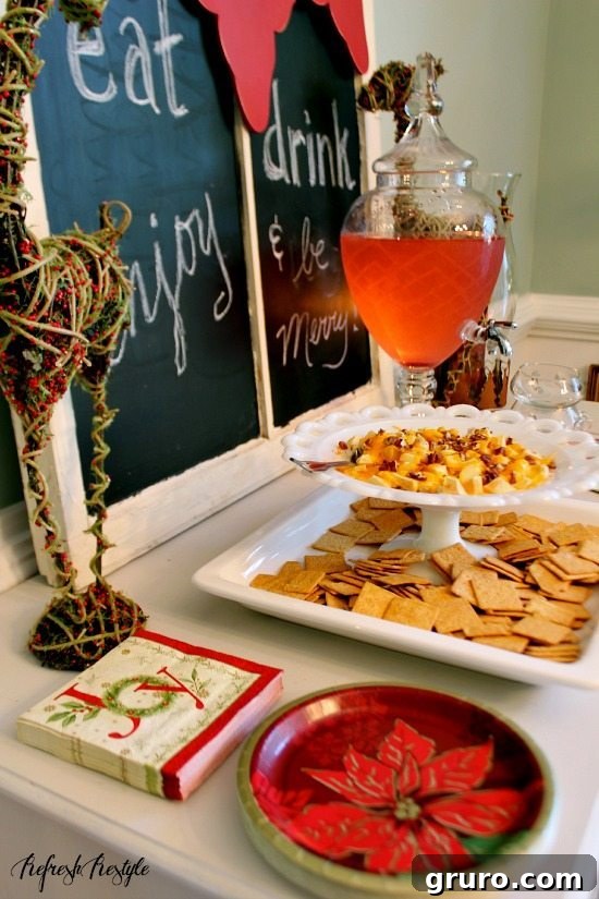Effortless Holiday Hosting 8 Close-up of Wheat Thins, perfect for scooping up the creamy Hot Apple Pie Dip.