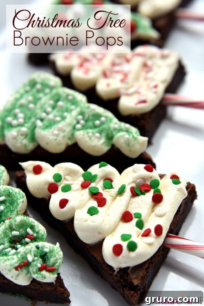 Christmas Tree Brownie Pops