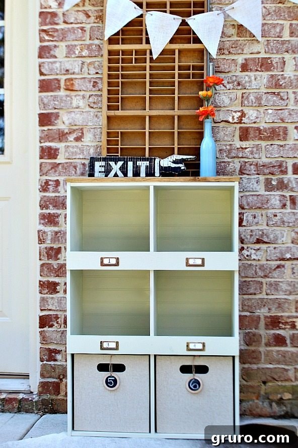 Rustic Charm Storage Cubes 10 Detailed view of customized laminate storage cube with DIY instructions