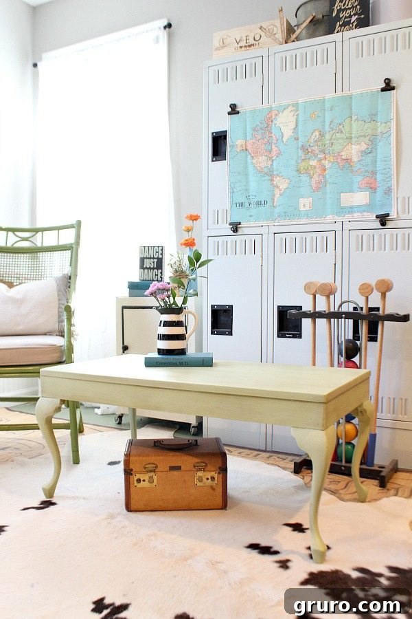 Queen Ann Coffee Table makeover from frumpy to fun