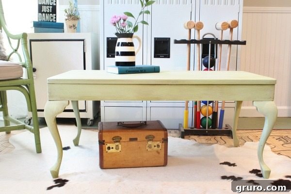 Refreshed Queen Ann coffee table from frumpy to fun at Refresh Restyle